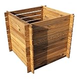 Komposter Kompostbehälter Holzkomposter Hochbeet Garten 85x85x75 cm Werth-Holz