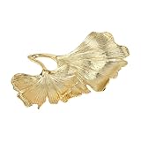 Steowsey Blatt Gold Ginkgo Biloba Blatt Dekorative Schale Gold Schmuck Schale Schreibtisch Dekorative Schale Organizer Tablett für Ring Halskette