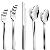 HaWare Besteck Set, 60-teiliges Besteckset für 12 Personen mit Messer Gabel Löffel, Edelstahl Essbesteck für Familie/Party/Hotel/Restaurant, Hochglanzpoliert & Spülmaschinenfest