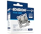 Edision Antennendose Universal TVE-101, Enddose Stich TV-R unterputz 2-Loch, geeignet für Terrestrisch DVB-T/T2, Kabel DVB-C, Radio, FM, DAB+, 2 Ausgänge
