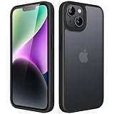 JETech Matt Hülle für iPhone 14 6,1 Zoll, Stoßfest Militärstandard FallSchutz Handyhülle, Mattierte Durchscheinende Rückseite Schutzhülle, Anti-Fingerabdruck (Schwarz)