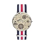 Vintage nautisches Ankerrad Kompass Armbanduhren klassisches silbernes Zifferblatt Edelstahl Uhren mehrfarbig Trend Armband Analog Damen Herren Damen Armbanduhr, silberfarben