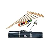 GICO Qualitäts Krocketspiel Family – Krocket aus Holz für Kinder und Erwachsene 6 Personen mit Transporttasche 3236