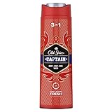 Old Spice Captain 3-in-1 Duschgel & Shampoo für Männer (400 ml), Körper-Haar-Gesichtsreinigung Männer, lang anhaltend Frisch, Zitrone, Sandelholz und Seeluft