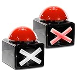 Bada Bing 2er Set XL Buzzer Button mit Sound und Lichteffekten - Perfekt für Quizabende und Partyspiele - Zubehör Quiz Games - Batteriebetriebener Alarmknopf Spielabende und Spielshows Party Spiel