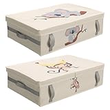 Navaris 2er Set Unterbett Aufbewahrungsbox - 58 x 38 x 15 cm - 2er Pack Unterbettkommode - 2x Bettkasten Aufbewahrung - Unterbettbox Set - Aufbewahrungsbox für Kleidung Spielzeug