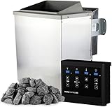 SULENO Bio-Saunaofen KEMI 9,0 kW Edelstahl 20 kg Saunasteine Steuergerät (Bio Saunaofen + Steuerung extern EASY)