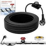 XDOVET Heizband für Wasserrohre mit Thermostat 8M, Selbstregulierendes Heizkabel Frostschutz Wasserrohrheizkabel für Metall- und Kunststoffrohre 220V 25W/M