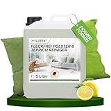 FLOTEX Teppichreiniger & Polsterreiniger Konzentrat 5L | Waschsauger Reinigungsmittel für Sofa, Teppich & Textilien | Teppichreiniger Waschsauger Mittel mit Citrus Duft | Made In Germany