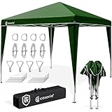 CASARIAŽ Pavillon Capri 3x3m Pop-Up UV-Schutz 50+ Wasserdicht Winterfest mit Tasche Faltbar Stabil Camping Garten Faltpavillon Partyzelt Grün