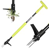 ORIENTOOLS Unkrautabzieher Manueller Unkrautjäter Unkrautwerkzeug Twist Löwenzahn Abzieher Unkrautentferner mit Stahlgriff und 3 Krallen, Aufstellbarer Garten, Rasen, einfacher Wurzelentferner,
