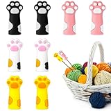 8 Stück Maschenstopper für Stricknadeln, Maschenstopper Häkeln, Silikon Stricknadel Stopper in Katzenpfotenform, Stricken Zubehör für Häkeln, Stricken, Diy, Punktschutz