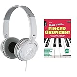 Yamaha HPH-100WH Kopfhörer, weiß – Geschlossener On-Ear-Kopfhörer & Meine ersten Fingerübungen! 45 Übungen für Klavier, Keyboard & Orgel - für Kinder ab 8 Jahren & Erwachsene