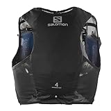 Salomon Adv Hydra Vest 4 Unisex Hydrationsweste Trail running Wandern MTB, Komfort und Stabilität, Schneller Zugriff auf Flüssigkeitszufuhr, Einfaches Design, Schwarz, L