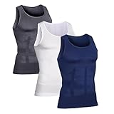 vohiko Trägershirt Herren Ärmellos Compression Tank Top Männer Basic T-Shirts Sport Gym Unterhemd Sommer Muskelshirts Workout Muscleshirt Atmungsaktiv Tanktops Kompressionsshirt Laufshirt 3PC