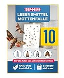 GEROBUG Lebensmittel-Mottenfalle - 10 x geruchlose Pheromonfalle zum Fangen von Motten in allen Räumen - insektizidfreie Lebensmittelmotten-Falle mit über 12 Wochen Langzeitwirkung