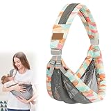 Babytragetuch Mesh Atmungsaktiv: Ergonomische Baby Trage, Luftige Und Leichte Konstruktion, Für Babys Von 0 Bis 36 Monaten (Geometrisch)