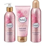 Balea 3er-Set: Duschschaum Floral Symphony, 200 ml + Handcreme Floral Symphony, 100 ml + Handseife Floral Symphony, 300 ml + Bonus: 1x Silikonschwamm