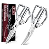 DRAGON RIOT Küchenscheren-Set Silber | Professionelle Meeresfrüchte-Schere & Allzweck-Küchenschere | Scharfe Japanische Fleischschere für Krabben, Hummer, Geflügel, Kräuter & Food Prep