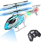 TERRAMUS RC Hubschrauber- 2.4G Ferngesteuerter Hubschrauber Indoor RC Helikopter Spielzeug mit LED-Licht & 3,5 Kanäle & Gyro Mini Helikopter Positioniert Höhe Flugzeug Geschenk Kinder Jungen