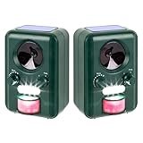 2 x Sparpack - VOSS Sonic 2000 | Ultraschall Abwehr & Tier-Vertreiber mit Solar, Blitz, Akku | Katzenschreck, Hundeschreck, Marderschreck | Deutscher Hersteller