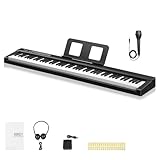 Bonnlo GPP-101 88-Tasten Digitalpiano mit Semi-Gewichteten Tasten, Bluetooth (Audio & MIDI), 150 Demo-Songs, 1000 Rhythmen & Klangfarben, Sustain Pedal, Kopfhörer, LED Display und USB-MIDI, Schwarz