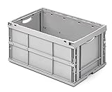 ALUTEC Faltbox aus Kunststoff (Inhalt 64 l, Außenmaße (LxBxH) 600 x 400 x 320 mm, lebensmittelecht, kälte- und hitzebeständig von -40° bis +80°C, Aufbewahrungskiste) 05100