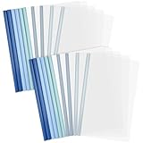 20 Stück Klemmschienen A4, Rückenbreite 10 mm, KlemmmappeA4 Transparenter Ordner 100 Blatt Bindekapazität, Lebenslauf Dateiordner KlemmhefterA4 für Office Schule File Dokumente Organizer - Grün