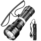 WholeFire Tauchlampe LED Extrem Hell 10000 Lumens, IPX8 Wasserdicht 50M Unterwasser Taschenlampe, XHP70 Wiederaufladbar Taucherlampe mit Akku und Ladegerät für Unterwasser Tiefseehöhle bei Nacht