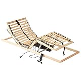 OHOOWOO Lattenrost Elektrisch mit 28 Latten 7 Zonen 70x200 cm,Elektrischer Lattenrost 100x200 cm Bequemer Schlaf Dank verstellbarem Kopfund Fußteil
