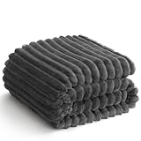 WAVVE Kuscheldecke Flauschig für 4 Jahreszeiten Fleecedecke, Sofa Decke 150x200 cm, Flanell Decke 200x150 cm, Weich Wohndecke Couchdecke Sofaüberwurf, Warme Decke Mikrofaser, Grau