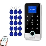 ReaIOKbii Bluetooth Tuya APP Smart Fingerabdruck Zugangskontrollmaschine RFID-Tastatur-Controller IP65 Wasserdicht 13,56 MHz IC Schlüsselanhänger Türöffner Hintergrundbeleuchtung Tastatur