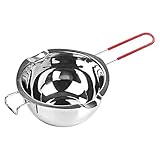Schokoladenschmelztopf – 400 ml Edelstahlkessel | Kerzenherstellungs-Set | Doppelausgießer Fondanttopf zum Schmelzen von Süßigkeiten, Schokolade, Wachs, ideal zum Backen, zur Kerzenherstellung und in