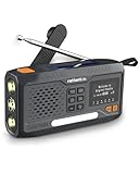 ration1 Kurbelradio DAB+, tragbares Solar Radio, Outdoor Radio, Notfallradio mit Handkurbel, Power Bank, Akku 2000 mAh, SOS-Funktion, Camping Licht, Bluetooth, USB zum Handy Laden, Fahrradradio