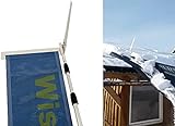 Schneeräumer Dach Schneerutsche für große Mengen - Dachräumer für Teleskopstange optional wählbar von 6m bis 16 Meter (Schneerutsche+12m+Gripprotector)