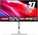 Lenovo L27h-4A 27-Zoll QHD Monitor, 2560x1440, IPS Panel, 100Hz, 350 cd/m², USB-C mit 75W Power Delivery, VESA MediaSync, Cloud Grau