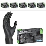 ARNOMED Nitril Einweghandschuhe M, 1000 Stück, 10 Boxen a 100, puderfrei, latexfrei, Einmalhandschuhe, Schwarze Nitrilhandschuhe, in Gr. XS, S, M, L, XL & XXL verfügbar
