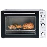 Bestron AOV45 2-in-1 Mini-Backofen mit Drehspieß, 45 Liter, 1800 W, Edelstahl, Schwarz