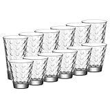 Leonardo Ciao Optic Wasser-Gläser, 12er Set, spülmaschinengeeignete Saft-Gläser, Trink-Becher aus Glas mit Muster, 215 ml, 035245