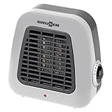 BRUNNER 7202840N Kero Thermostat, Heizlüfter aus Keramik, 500 W DC, Kunststoffkörper, Thermostatsteuerung, klein und kompakt, Überhitzungsschutz, für Räume bis 10 m²