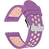 Universelles Silikon-Uhrenarmband, 18 mm, 20 mm, 22 mm, 24 mm breit, Schnellverschluss-Gummi-Uhrenarmband für Damen und Herren (18 mm, Violett-Rosa)