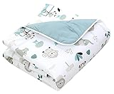 TupTam Baby Spielmatte Kinder Große Spieldecke Gepolstert XXL Krabbeldecke 120 x 120 cm Babyzimmer Schlafteppich, Farbe: Zoo Grün