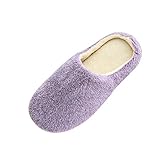 Damen Winter Plüsch Pantoffeln - Hausschuhe Damen Bequem Unisex Hausschuhe Slippers Bequeme Hüttenschuhe Für Winter Geschlossen Slippers rutschfeste Flache Slippers drinnen und draußen