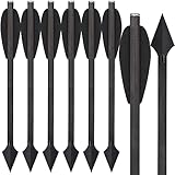 WANVZMR 6,3' Carbon Pistole Armbrust Bolzen Pfeile mit Jagdspitzen Jagdpfeile,Mini Armbrustbolzen Armbrustpfeile für 50-110lbs Pistolenarmbrust Präzisionsziel Jagd Bogenschießen (Type2 Schwarz 6PCS)