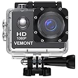 VEMONT 1080p 12MP Action Kamera Full HD 2,0 Zoll Bildschirm...