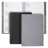 Juvale Passwortbuch mit ABC-Register, Organizer für Webseiten, Nutzernamen, Passwörter (14,7 x 18,5 x 1 cm, Grau und Schwarz, 2 Stück)