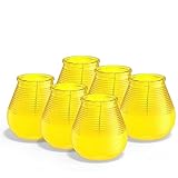 bolsius – Outdoorkerzen - Citronella - 6 Stück - Im Glass - Gelb