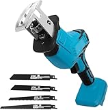 Akku Säbelsäge Reciprosäge kompatibel mit Makita 18V Akku, ideal für Sägearbeit mit Holz, Compact Version, Inklusive 4x Säbelsägeblatt, ohne Akku und Ladegerät