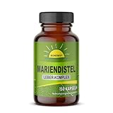 Mariendistel Leber-Komplex, hochkonzentrierte Extrakte (Mariendistel, Artischocke, Löwnzahn) plus Cholin, 150 Kapseln ohne Zusatzstoffe, Premiumqualität im Glas, Bonemis®