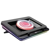 IETS GT600 RGB Laptop-Kühlpad mit 14CM Turbo-Lüfter, versiegeltem Schaumstoff für schnelle Kühlung von Gaming-Laptops, 14,1-19,3-Zoll-Laptop-Kühler mit 3-Port-USB-Hub und Staubfilter,Touch-Start